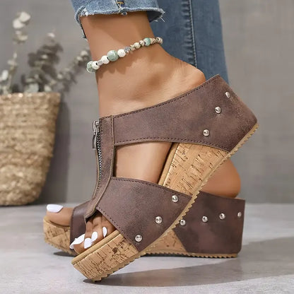Velina™ – Orthopädische Keilsandalen mit offener Zehenpartie