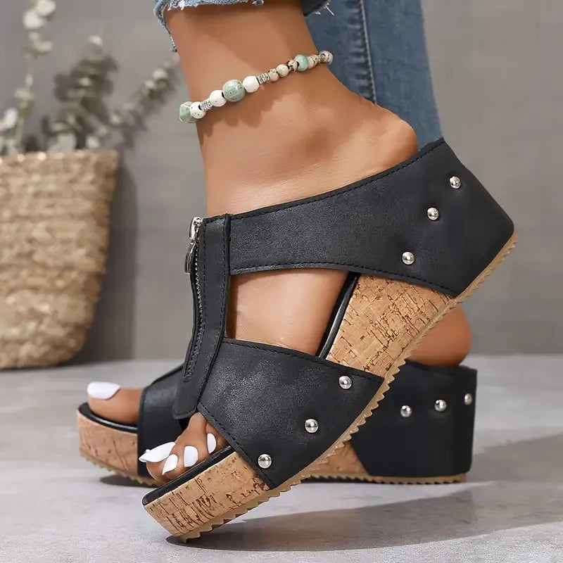 Velina™ – Orthopädische Keilsandalen mit offener Zehenpartie