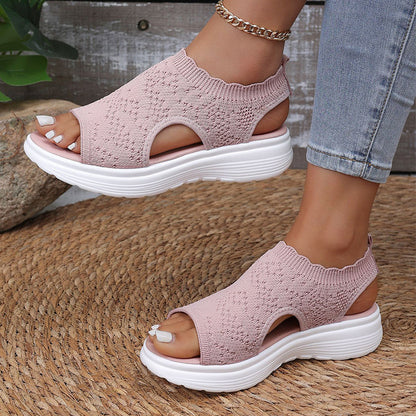 OrthaCloud™ – Atmungsaktive Strick-Plateausandalen für Damen